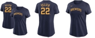 Nike Women's Christian Yelich Navy Milwaukee Brewers Name Number T-shirt